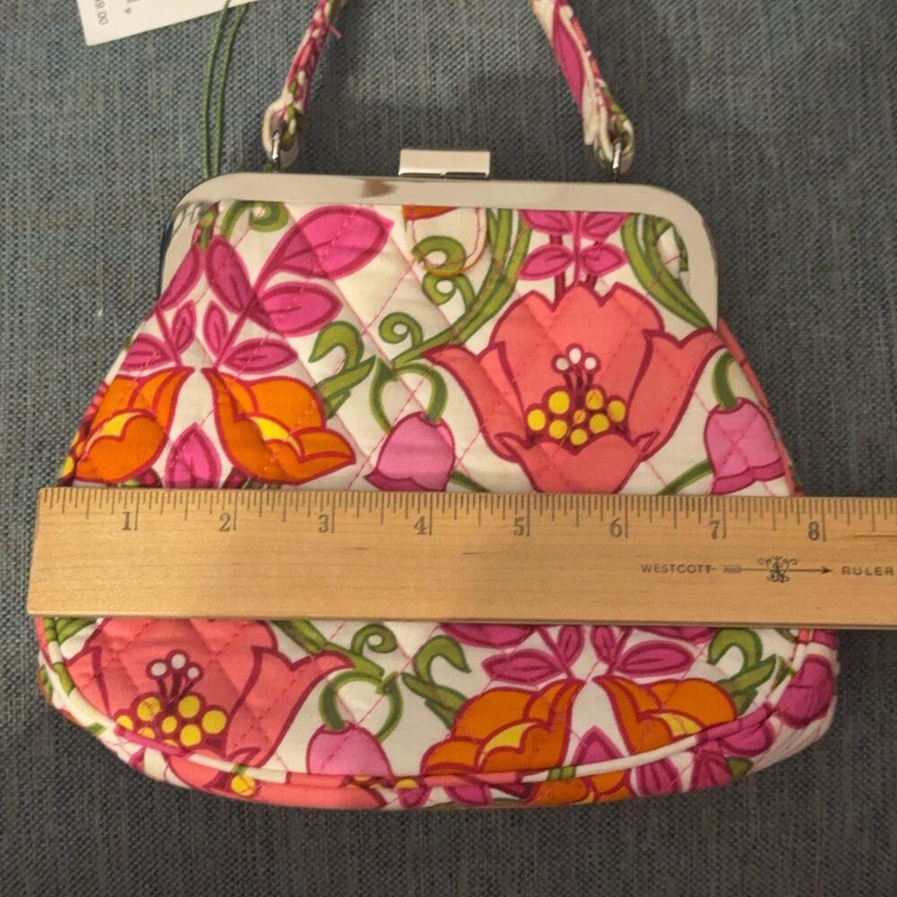 Vera Bradley Crossbody Bag Vintage Mini Frame Pink Floral Quilted Purse Cotton - Picture 5 of 8